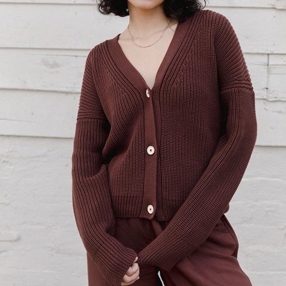 Tradlands Shelter Cardigan - Medium Earth
